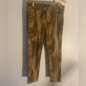Ralph Lauren Brown Snake Print Cropped Pants